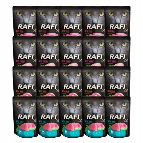 Dolina Noteci Rafi Cat Mix Smaków Saszetka 20x100g Dolina Noteci Rafi Cat Mix Smaków Saszetka 20x100g