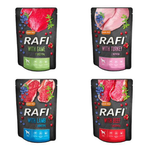 KARMA RAFI SASZETKA MIX SMAKÓW 12x300G DLA PSA KARMA RAFI SASZETKA MIX SMAKÓW 12x300G DLA PSA