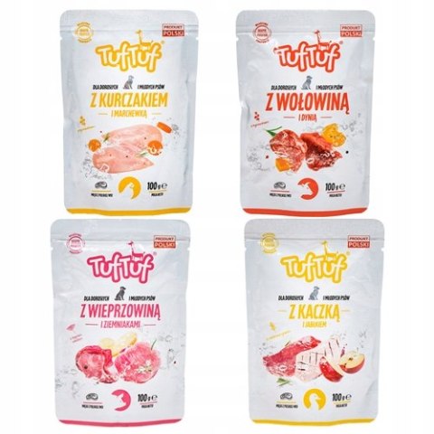 Mokra karma dla Psa Tuf Tuf mix smaków saszetka 20x100g