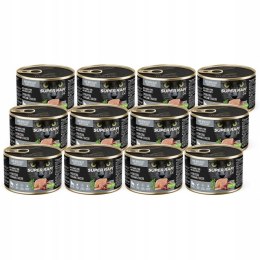 Mokra karma dla kotów Super Rafi 12x185g z perliczką i sercami z kaczki