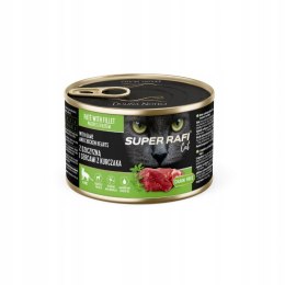 Mokra karma dla kotów Super Rafi 185g z dziczyzną i sercami z kurczaka