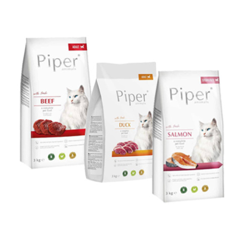 Piper Animals Dla Kota Łosoś Wołowina Kaczka 3x3kg