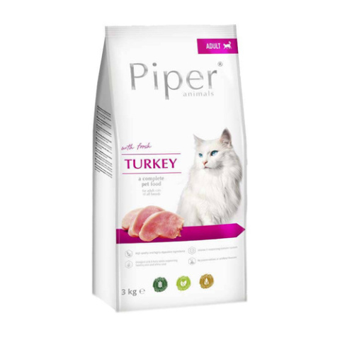 Piper Animals Dla Kota Łosoś Wołowina Indyk 3x3kg Piper Animals Dla Kota Łosoś Wołowina Indyk 3x3kg