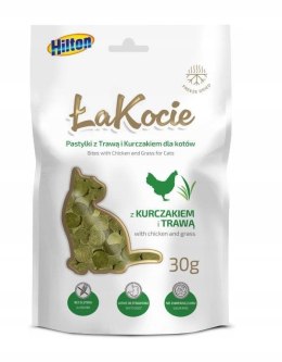 Przysmak Hilton Pastylki z trawą i kurczakiem 30g dla kota