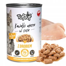 TUF TUF kawałki mięsne w sosie z drobiem puszka 415g dla kota