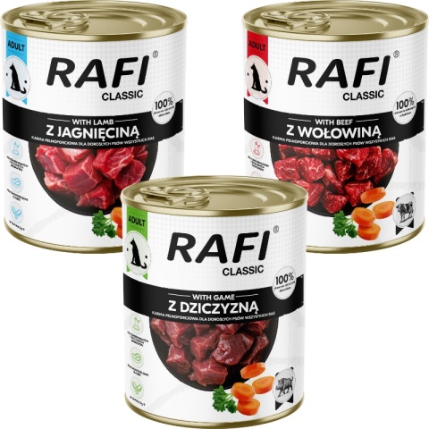 Dolina Noteci Rafi Classic karma mokra dla psa mix smaków 12x800g