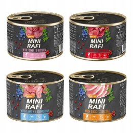 Mokra karma dla psa Dolina Noteci Mini Rafi mix 4 smaków 24x185g