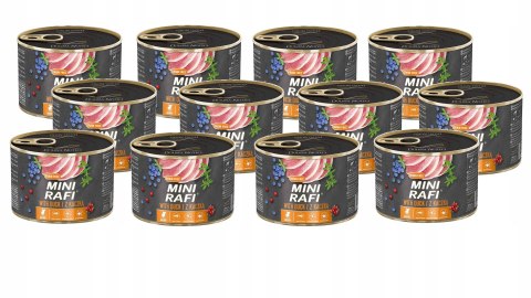 Mokra karma dla psa Mini Rafi z kaczką 12x185g