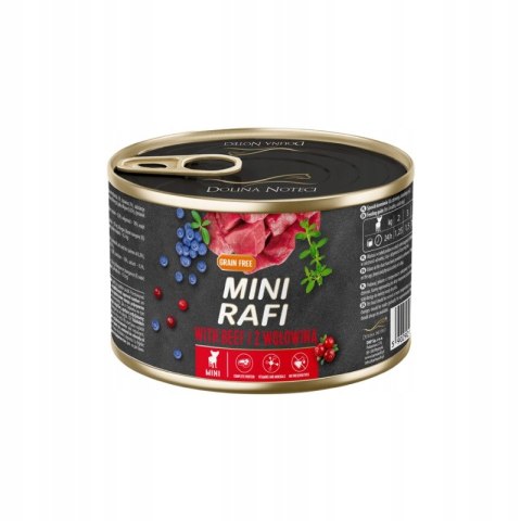 Mokra karma dla psa Mini Rafi z wołowiną 12x185g