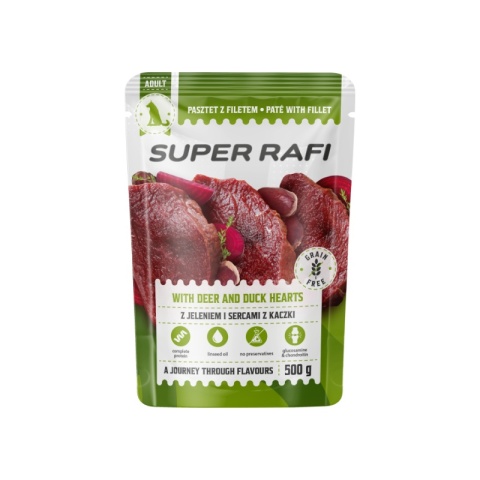 Super Rafi Mokra karma dla psa mix 4 smaków 20x500 g